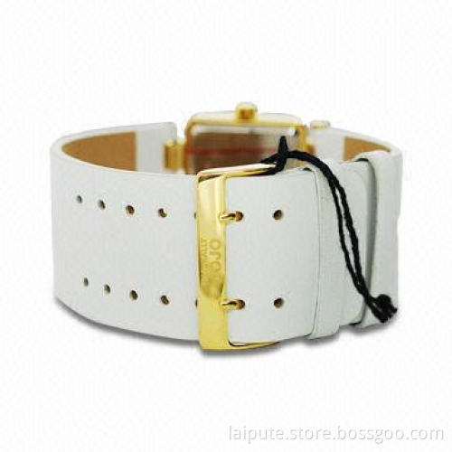 White Leather Wristwatch in Thick Strap, Customized Colors and Logos are Welcome